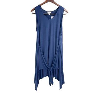 NWT Soma Blue Soft Jersey Knot Front Tunic Sleeveless Dress Womens Size Medium